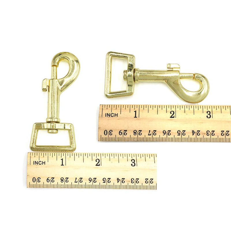 [Australia] - 10 Pcs Heavy Duty 2.95"x0.98" Square Eye Nickel Plated Swivel Snap Hooks pet Buckle Trigger Clip Clasp Dog Horse Lead Keychain (Gold) Gold 