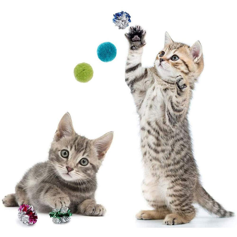 21 Pcs Cat Toys for Indoor Cats Collapsible Cat Tunnel Interactive Feather Teaser Wand Ball Toy for Kitten Cats - PawsPlanet Australia