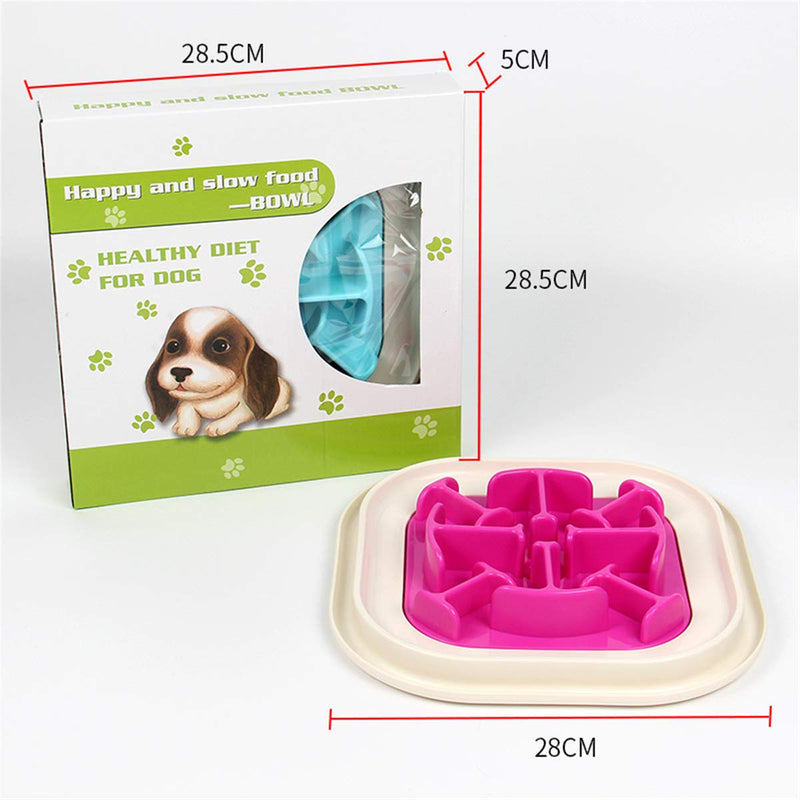 BrilliantDay Dog Slow Bowl Feeder Slow Feed Non-Slip Fun Feeding Bowl Anti-Choking non-slip Bowl/Bloat Stop Dog Food Bowl for Small Medium Large Dogs pink Round - PawsPlanet Australia