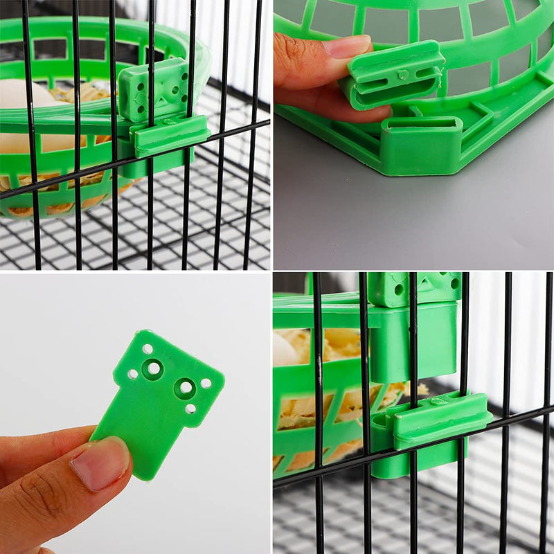 DQITJ 6 Pack Plastic Bird Nest Canary Eggs Hatching Tool House Parrot Plastic Hollow Hanging Cage Breeding Hut Nest Pan (Green) - PawsPlanet Australia