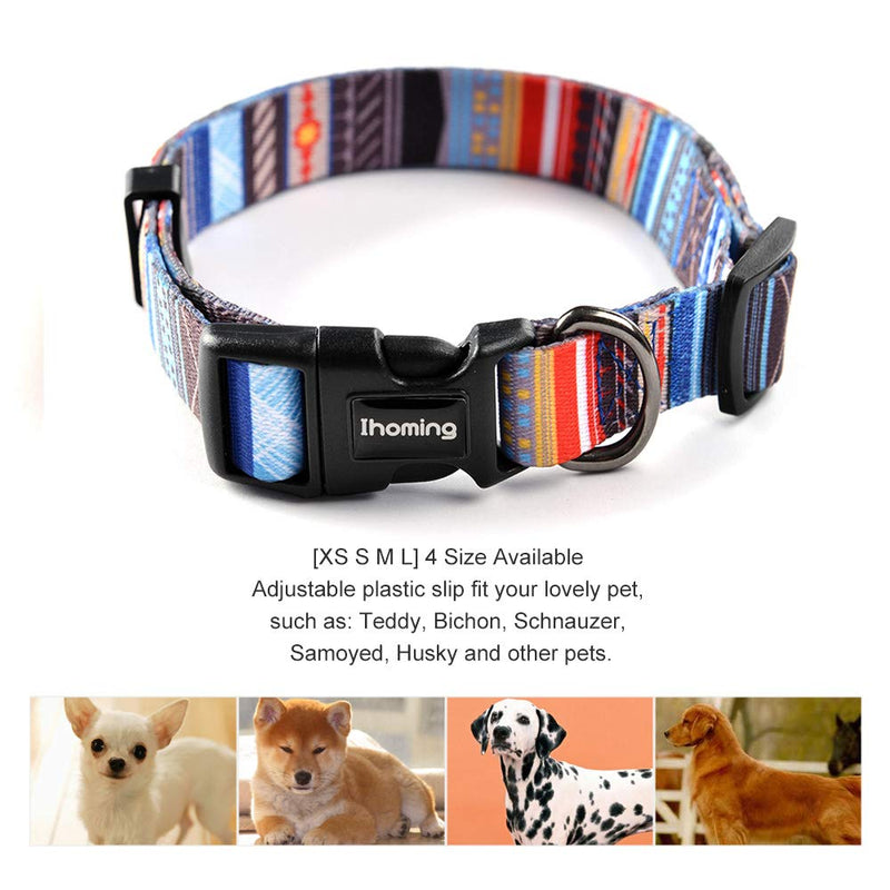 [Australia] - Ihoming Dog Collar and Leash Set Combo Safety Set for Daily Outdoor Walking Running Training Small Medium Large Dogs Cats XS-Up to 10LBS Splicing 