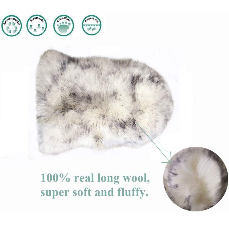 [Australia] - Gracefur Pet Bed Mat 100% Sheepskin Deluxe Dog Crate Pad Ultra Soft Durable Self Warming Kennel Mattress for Dogs and Cats Grey 