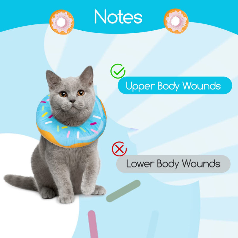 Nobleza Cat Cone Collar Soft, Adjustable Cute Donut Pet Recovery Collar for Wound Healing, Comfy Alternative Elizabethan Collar Medical Neck Pillow After Surgery Inner diameter: 7.5cm, outer diameter: 22cm - PawsPlanet Australia