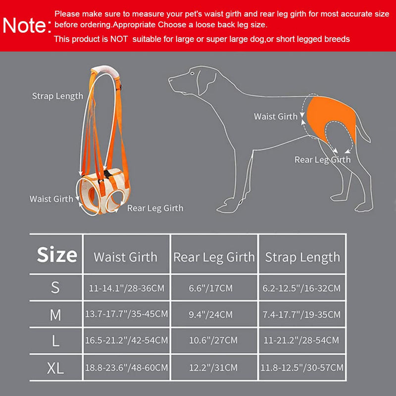 Dog Sling Rear Legs Dog Hind Leg Support Dog Support Harness for Back Legs for Pet Mobility Helps Dogs with Poor Stability Arthritis Joint Injuries (S) S - PawsPlanet Australia