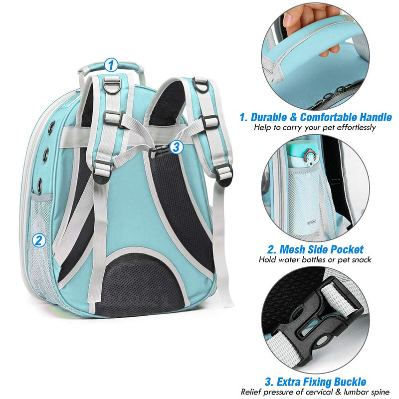 Cat Backpack,Large Pet Carrier Backpack Bubble,Dog Backpack Carrier for Small Dogs,Portable Carry Bag for Cat & Rabbit,Airline Approved Waterproof Pet Carrier Bag for Hiking Outdoor Use (Blue) Blue - PawsPlanet Australia