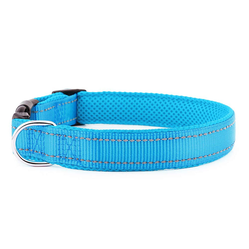 Tilly's & Teddy's Reflective Dog Collar | Made from Reflective Nylon Fibres with a Strong, Solid Buckle (XL (45cm-71cm), Light Blue) XL (45cm-71cm) - PawsPlanet Australia