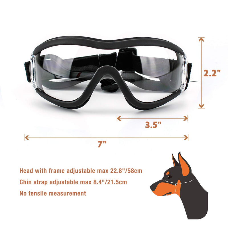 [Australia] - PETLESO Dog Goggles - Large Dog Eye Protection Doggles Windproof Sunglasses for Medium Large Dog Clear 