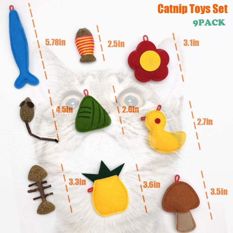 [Australia] - Amogato 9 Pack Catnip Toys for Indoor Cats, Kitten Cat Toys with Catnip Natural for Dental Health 