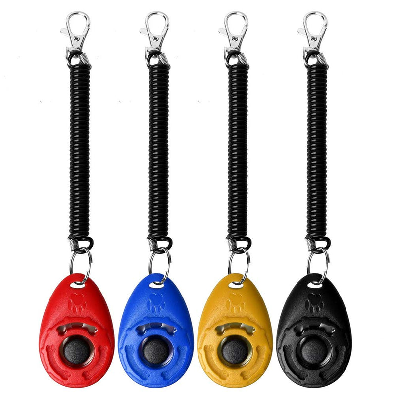 nuoshen 4 Pcs Dog Training Clicker, Pet Training Clickers Set with Wrist Strap for Train Dog Cat Bird or Other Pets - PawsPlanet Australia