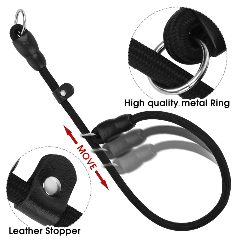 TIESOME Slip Collar Dog Training Choke Collar, Round Nylon Rope Collar No Pull P-Collar for Small Medium Large Dogs (Black M) Black M - PawsPlanet Australia