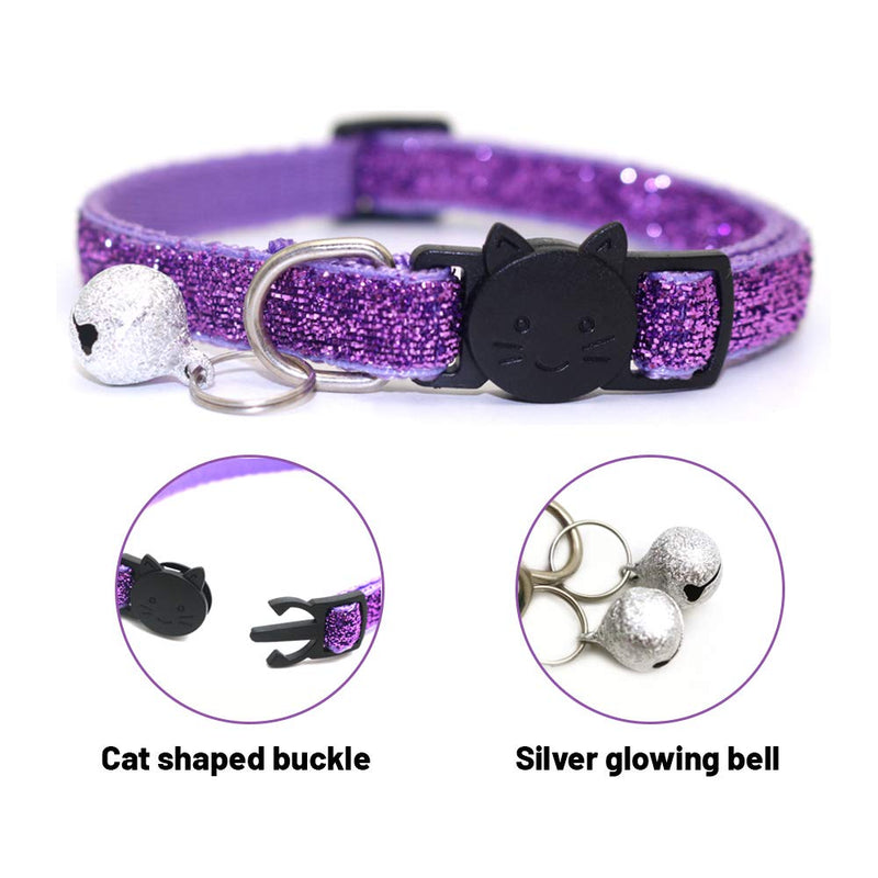 NINEMAX 8 Pcs Bling Cat Collars with Bell Adjustable Collar for Cats Small Pets Personalized Adjustable 7.5" to 12.6" Bling-8 Pcs - PawsPlanet Australia