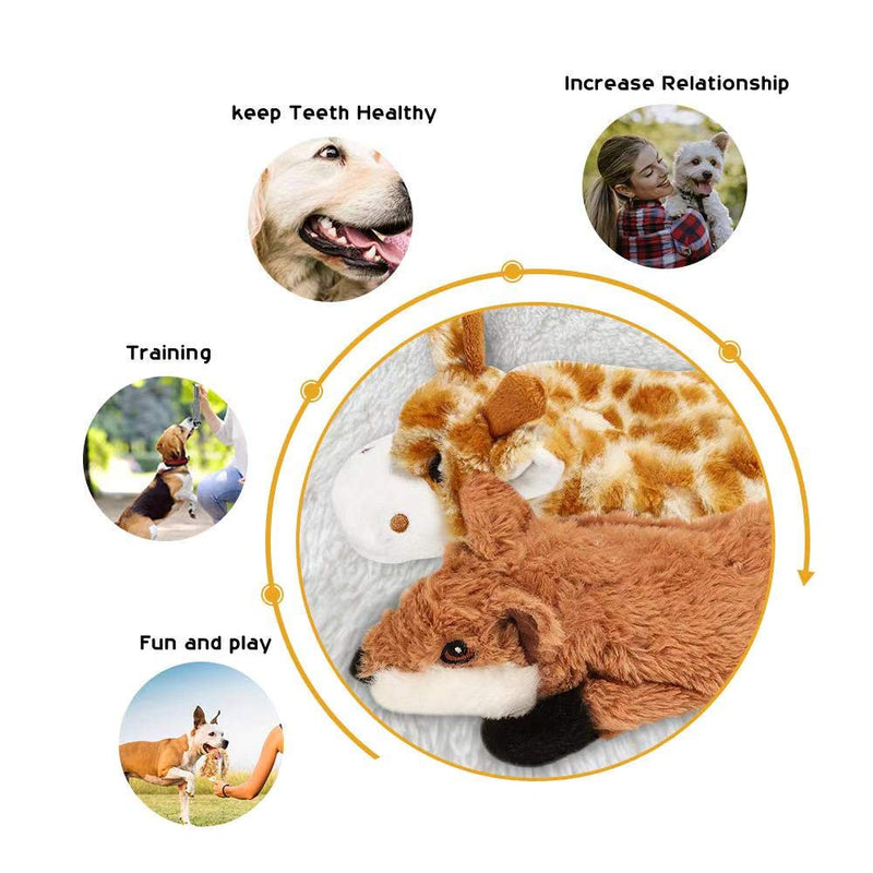 [Australia] - Nocciola Dog Squeaky Toys with Double Layer Reinforced Fabric, Durable Dog Toys, No Stuffing Plush Dog Toy Set for Small to Large Dogs 