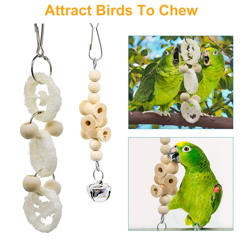 Global-store 7 Packs Bird Toys, Wooden Hanging Bird Cage Toys Climbing Stand Ladder Bird Toys for Parakeets, Conures, Cockatiels, Lovebirds, Parrots, Macaws, Finches, Budgie, Small, Medium Birds - PawsPlanet Australia