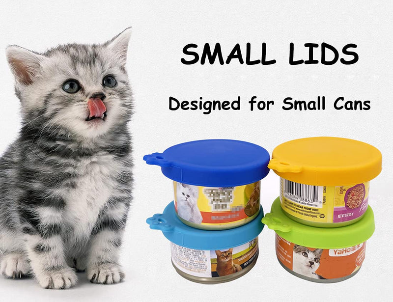 Comtim 4 Pack Cat Food Can Lids, Silicone Small Pet Food Can Lids Covers for 3 oz Cat Food Cans - PawsPlanet Australia