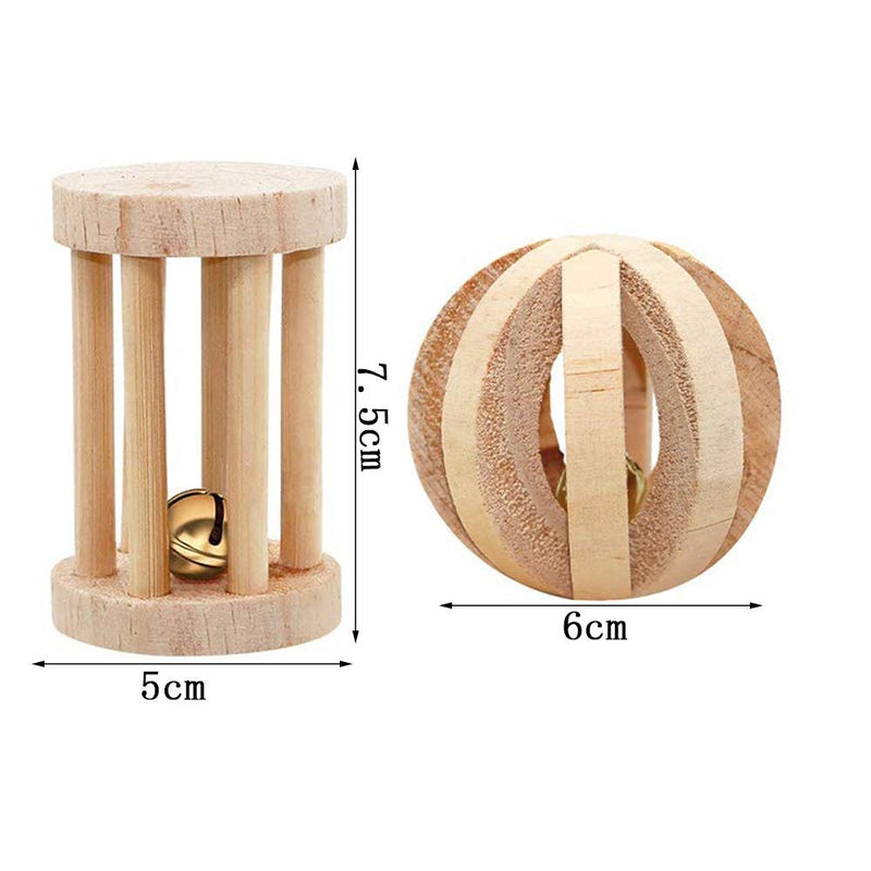 Amasawa 2 Pieces Hamster Chew Toys,Natural Wooden Toys,Gerbil Rat Guinea Pig Chinchilla Chew Toys,Roller Teeth Care Molar Toy,Suitable for Hamsters, Rabbits and Parrots to Play with Molar Toys - PawsPlanet Australia