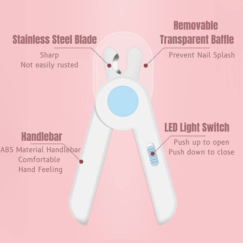 Cat And Dog Nail Clippers And Trimmers, Pet Nail Clippers With Led Lights, Avoid Over-Cutting, Hidden Nail Filessharp Blade, For Small Professional Pet Nail Clippers For Claw Care-Blue - PawsPlanet Australia