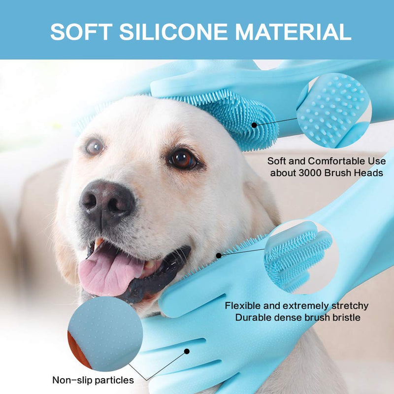 Pet Grooming Gloves, Dog Bathing Shampoo Gloves, Dog Washing Gloves for Shedding Massage, Pet Shower Attachment Supplies for Anti-Bite & Anti-Scratch - PawsPlanet Australia