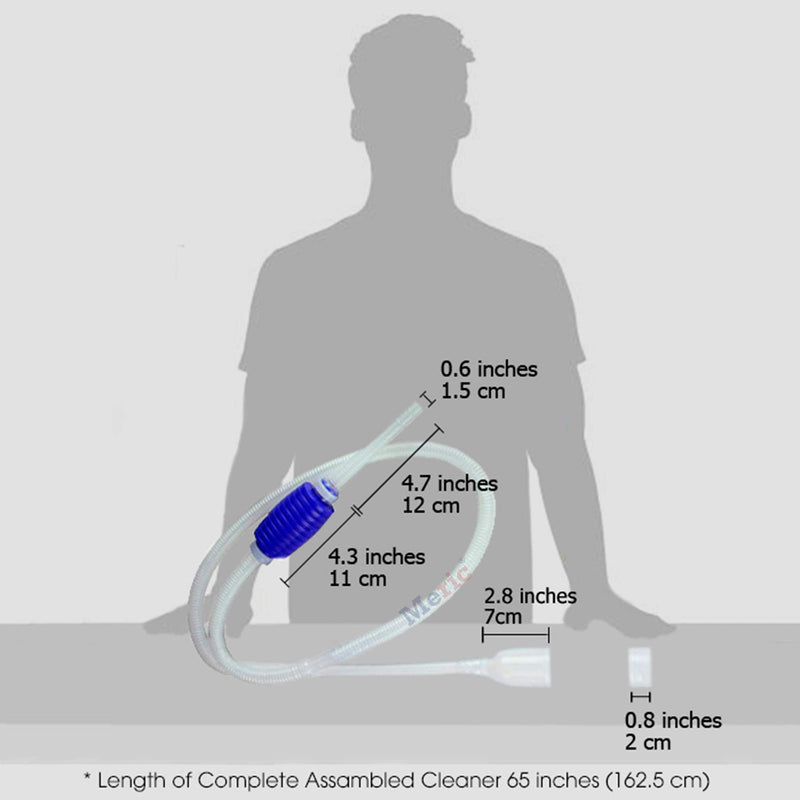 JOR Turtle Tank Siphon, Manual Hand Pump for Aquarium Water Change, Quick to Assemble & Easy to Use, Includes Flexible Standard Tubing, Netted Nozzle, Priming Bulb & Discharge Hose - PawsPlanet Australia