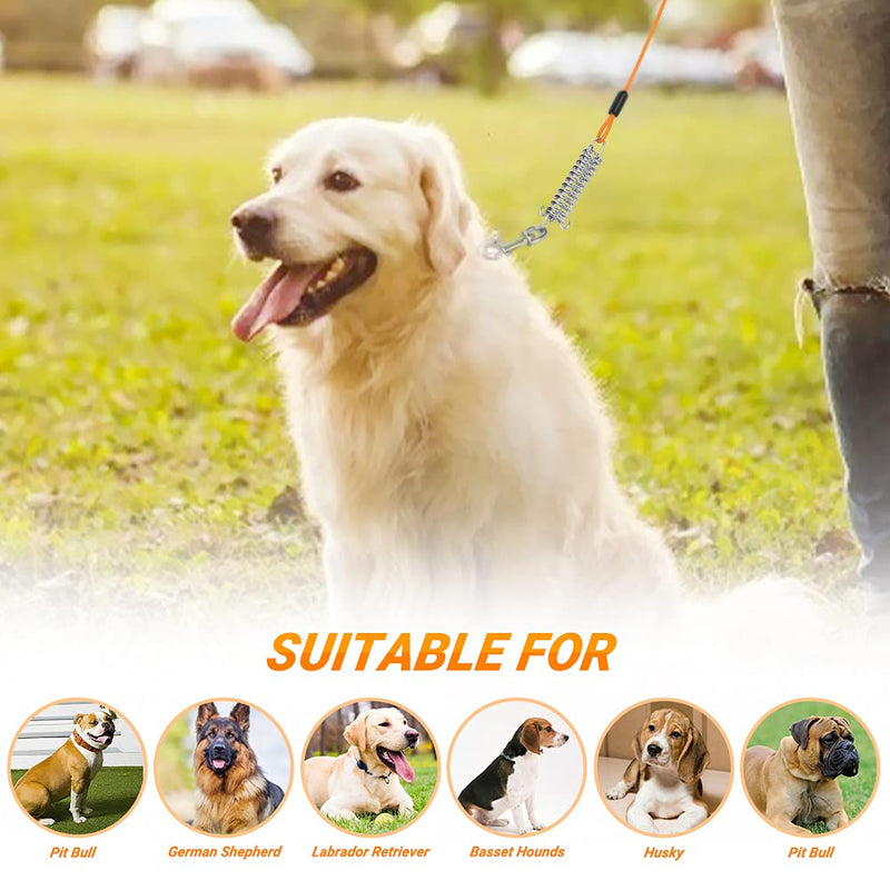 Yard Lead Leads for Dogs Upkey 6m Dog Runner with Dog Runner with Shock-Absorbing Spring Dog Tie Out Cable Cable Lead for Tying Tension Lead with Running Lead Run Rope for Dogs for Yard Camping (Orange) - PawsPlanet Australia