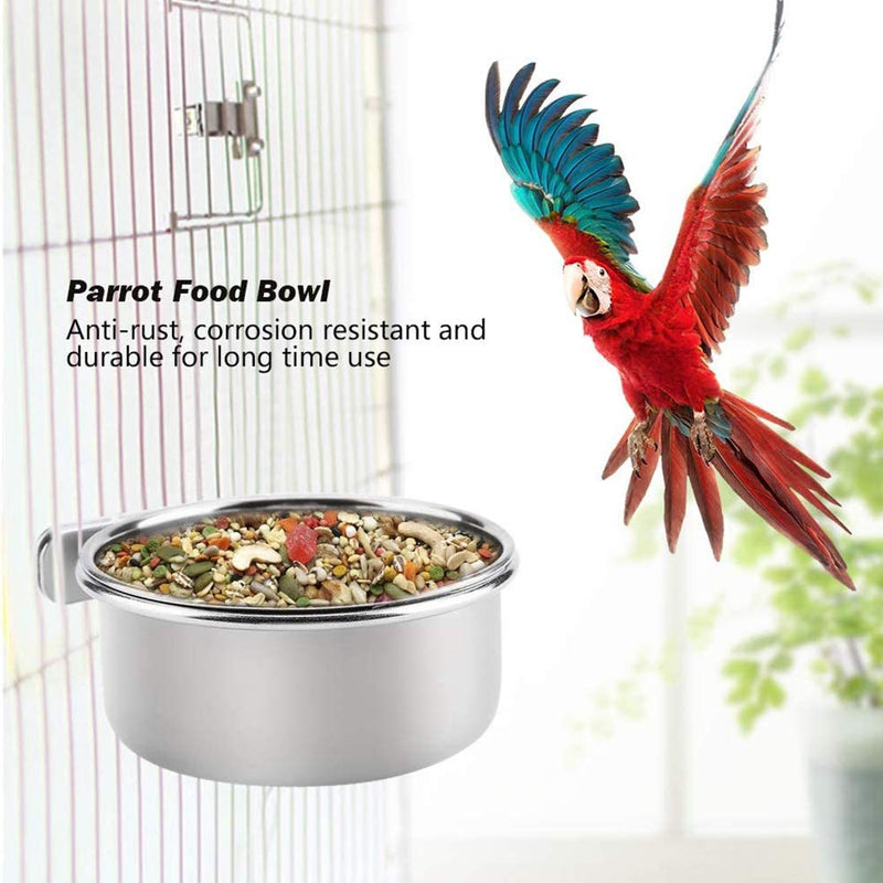 GOODGDN 3Pcs Bird Feeding Dish Cups, Stainless Steel Bird Bowl Parrot Animal Cage Water Food Bowl Bird Cage Cups Holder with Clamp Holder for Bird Parrot Water Food Dish Feeder - PawsPlanet Australia