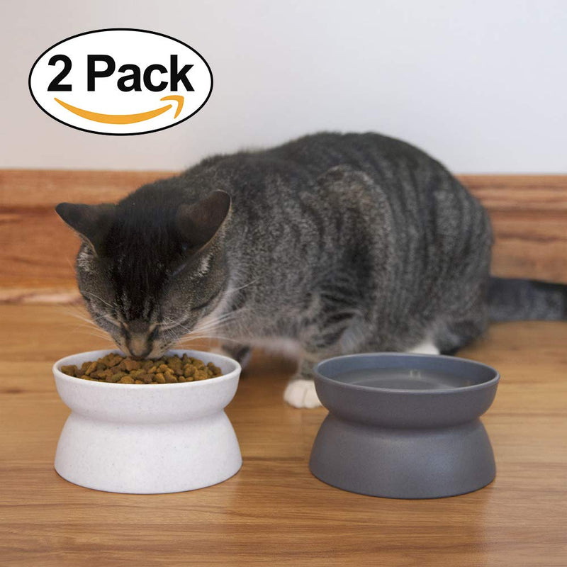 Kitty City Raised Cat Food Bowl Collection, Stress Free Pet Feeder and Waterer 2 Bowls/Modern - PawsPlanet Australia