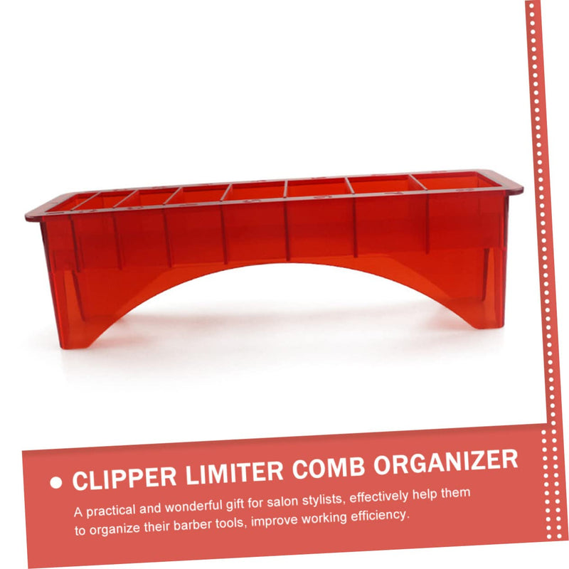 BIUDECO Hairdressing Tool Hair Clipper Comb Box Clipper Limiter Comb Holder Clipper Guard Holder Guide Comb Organizer Storage Protector Red Plastic Hairdresser Organizer Guide Comb 22x6.6cm Red - PawsPlanet Australia