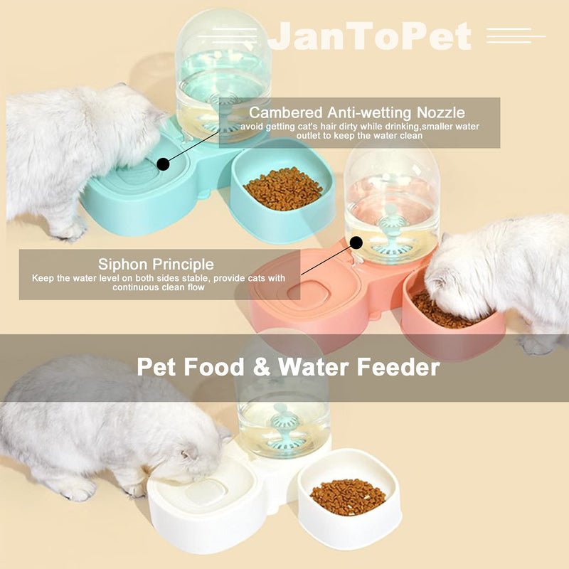 JanToPet Dot Cat Automatic Drinking Bottles, 3-in-1 Water Feeder Bowl Detachable Bowl Automatic Water Dispenser Bottle Pet Feeder for Small Medium Dog Cat Green - PawsPlanet Australia