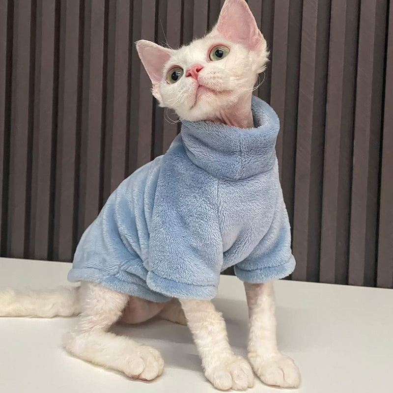 Winter Dog Coat Dog Sweatshirt Fleece Pet Dog Clothes Windproof Dog Sweater Cat Sweater Warm Mink Padding Winter Dog Pajamas for Puppy Cat blue X-Small - PawsPlanet Australia