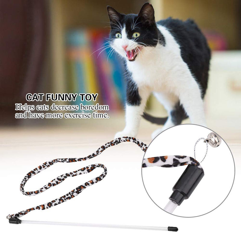 Cat Teaser Toy, Cat Teaser Stick Chaser Wand Leopard Print Tail with Bell Cat Chaser Toy for Kitten Cat Having Fun Exercise Playing - PawsPlanet Australia