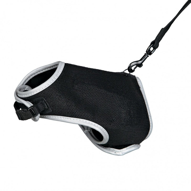 Trixie Soft Cat Harness with Leash, 36 - 54 cm x 1.20 m, Black Harness: 36-54 cm Leash: 1.20 m - PawsPlanet Australia
