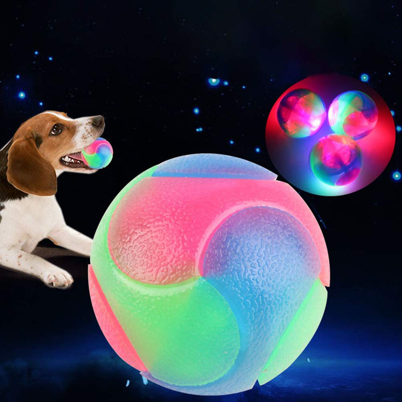 UKCOCO 3Pcs Pet Colorful Rubber Balls, Luminous Balls, Puppy Rubber Tennis Ball, Teeth Cleaning Glittery Toys, Dog Durable Chew Balls - PawsPlanet Australia