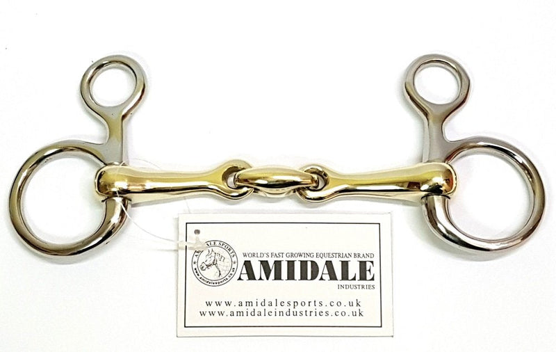 Amidale HANGING CHEEK LOZENGE BAUCHER HORSE BIT S. STEEL COPPER MIX AMIDLAE BNWT (4.50) 4.50 - PawsPlanet Australia