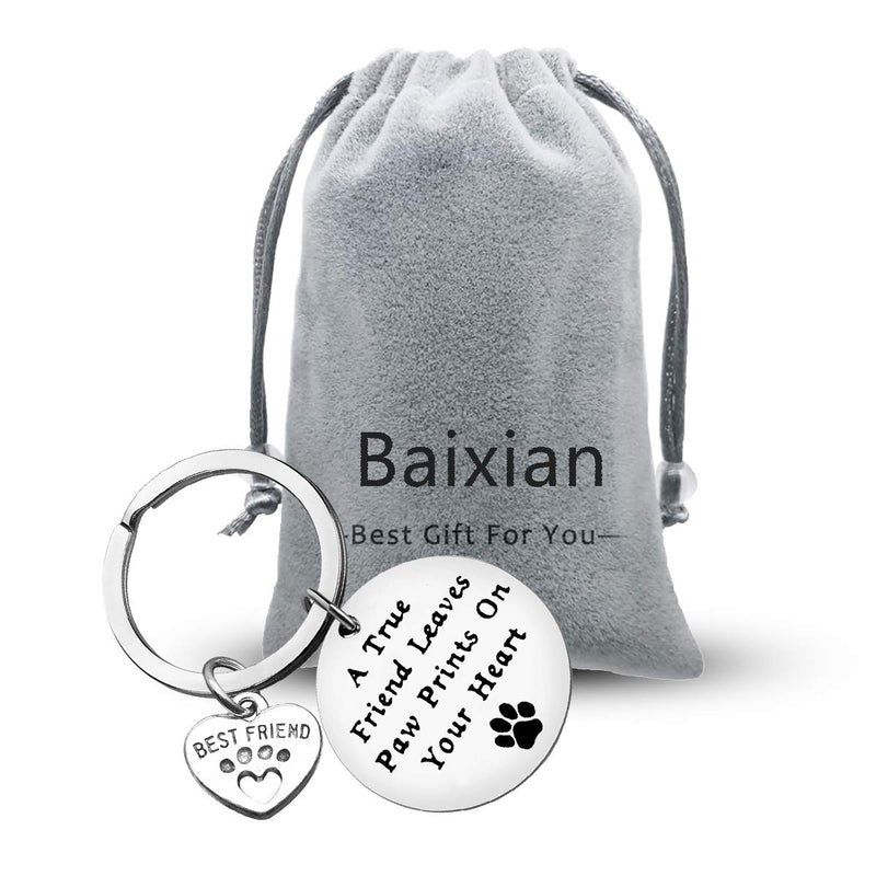 Pet Memorial Gift Loss of Pet Keyring Sympathy Keepsake for Dog A True Friend Leaves Paw Prints On Your Heart Sympathy Gift for Pet Owner Dog Lover Dog Remembrance Gifts - PawsPlanet Australia