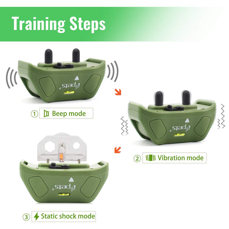 [Australia] - iPets PET618 2700ft Remote Dog Training Collar 100% Waterproof & Rechargeable Dog Bark Collar with Beep Vibrating Electric Collar for Large Dogs For 1 Dog 