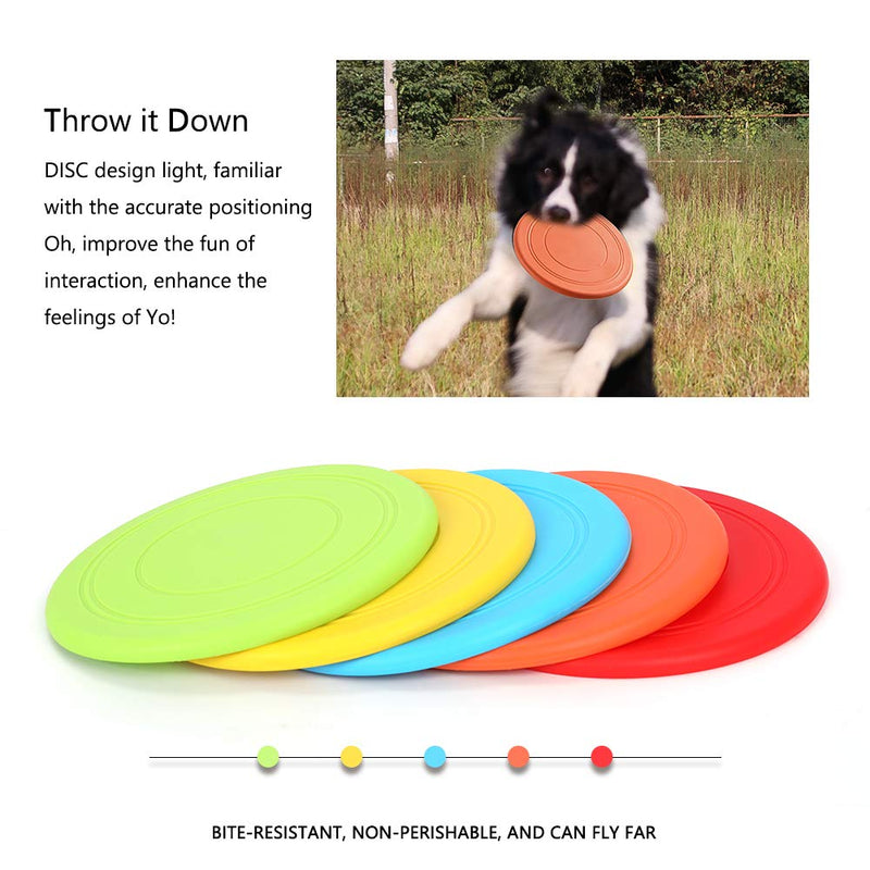 mihealpet 5 Pack Soft Dog Frisbee Flying Disc Toys for Small to Medium Dogs Outdoor Sport, Floating Saucer for Chihuahua Bulldog - PawsPlanet Australia