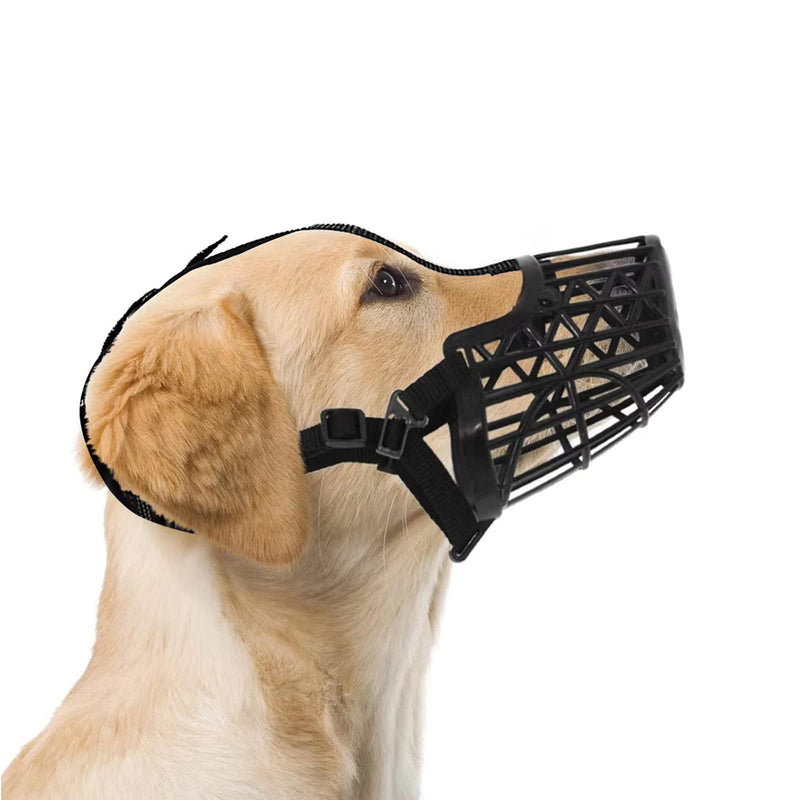 Basket muzzle for dogs, prevents biting, chewing and barking, muzzle for small, medium and large dogs, comes with a measuring tape, adjustable and safe, breathable, black S - PawsPlanet Australia