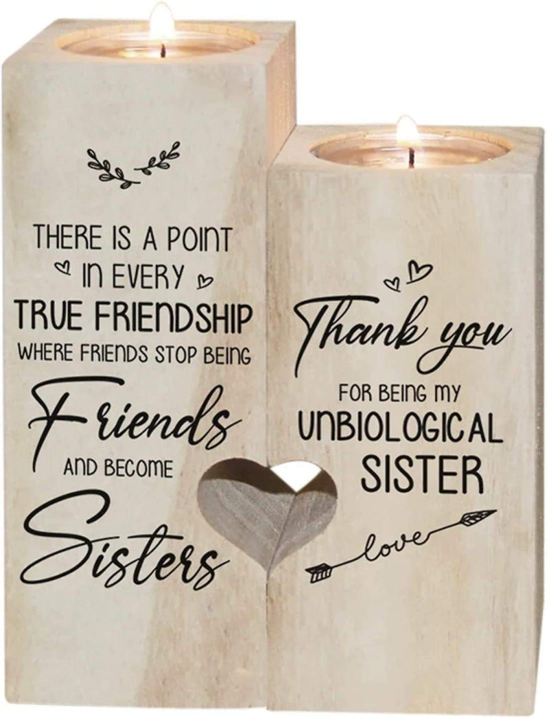 Double-Sided Printing Candlesticks-Gifts for Best Friends, with Candles, Heart-Shaped Candlesticks, Sister Candles, Birthday Gifts, Home Decorations #3 - PawsPlanet Australia