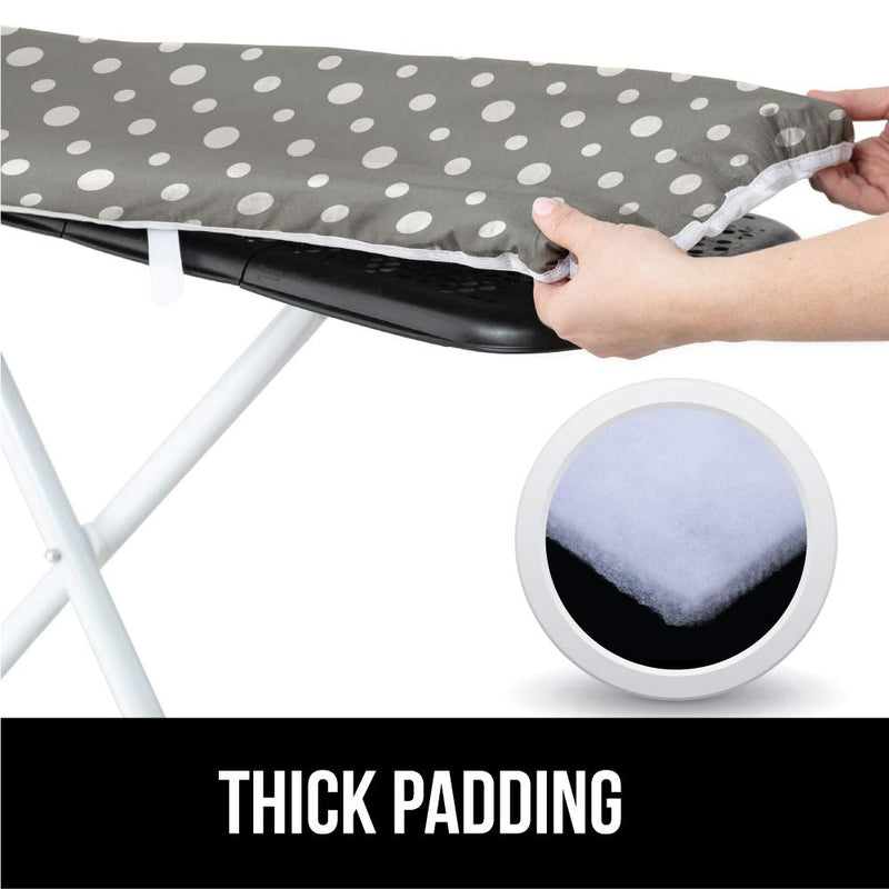 Gorilla Grip Reflective Silicone Ironing Board Cover, 15x54 Inch, Hook and Loop Fastener Straps, Fits Large and Standard Boards, Pads Resist Scorching and Staining, Elastic Edge, Thick Padding, Dots 15" x 54" - PawsPlanet Australia