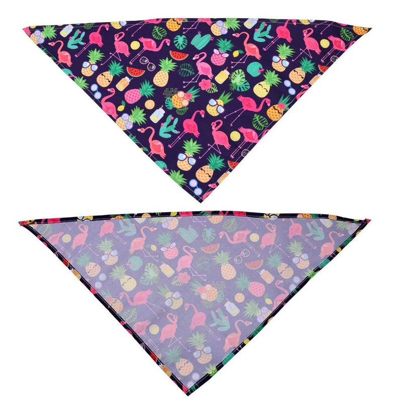 6 Pack Dog Bandana Flamingo & Fruit & Hawaii Pattern Cooling Summer Style - Soft Dog Triangle Scarfs for Pet Puppy - PawsPlanet Australia