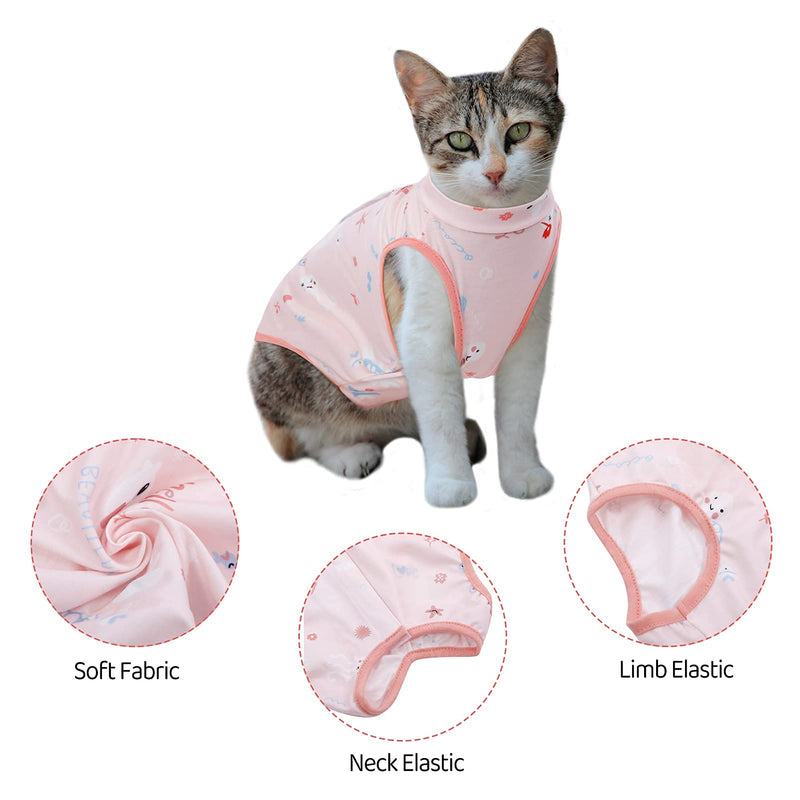 SAWMONG Cat Recovery Suit, Cat Professional Recovery Suit After Surgery Small Pink - PawsPlanet Australia