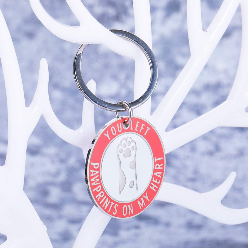 [Australia] - Pet Memorial Gifts Dog Cat Remembrance Keychain Pet Dog Mom Sympathy Cat Loss Gift Keyring for Pet Owner Lover Family Friends Condolence Sentiment Gift Jewelry You Left Paw Prints on My Heart 