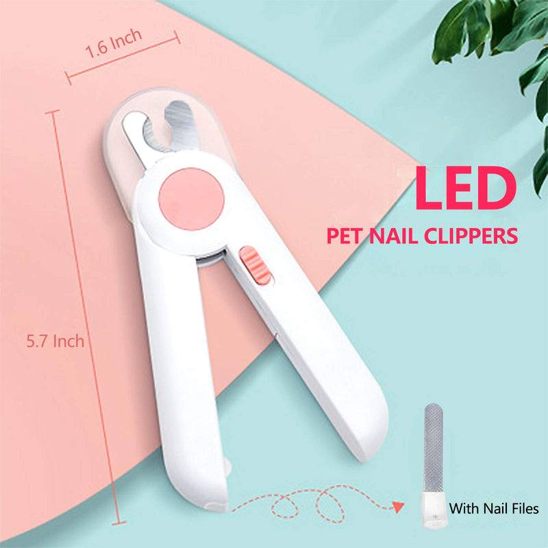 [Australia] - BZ Cat Dog Nail Clippers and Trimmer, Pet Nail Clippers with LED Light-Safety Guard Over, Free Nail File, Professional Nail Clippers Tools Kit for Small Animals Claw Care 