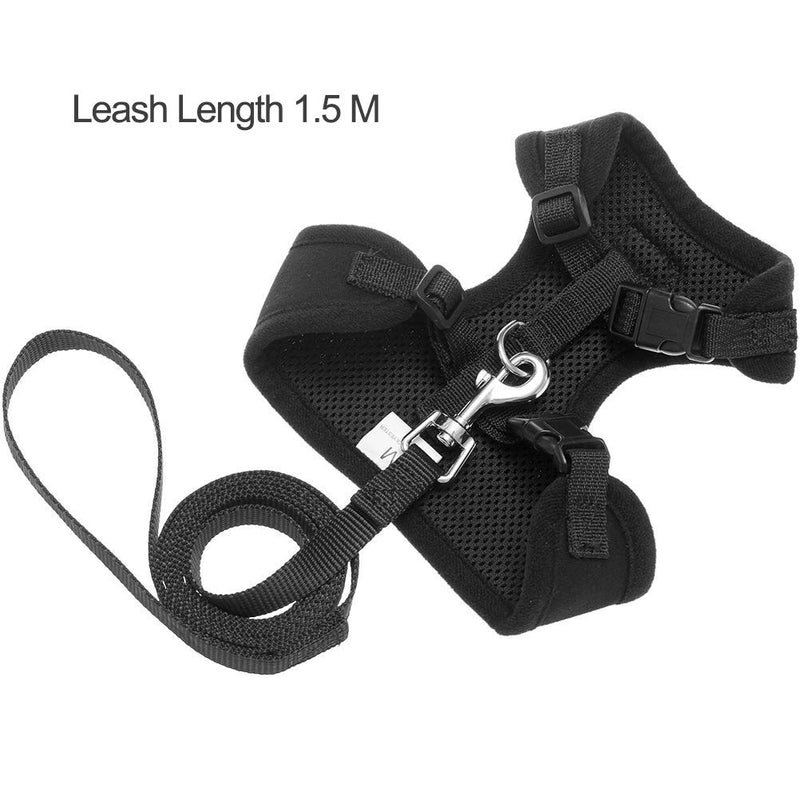 Scenereal Escape Proof Cat Harness and Lead Set - Soft Adjustable Vest Harness for Cats kitten Puppy Small Dogs, Black S - PawsPlanet Australia