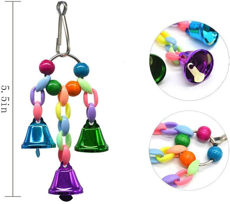 Wonninek 7 Pcs Bird Toys Parrot Swing Toy Parrot Hammock Bell Toys Pet Bird Cage Hammock Hanging Chew Toys for Small Parakeets Cockatiels, Conures, Macaws - PawsPlanet Australia