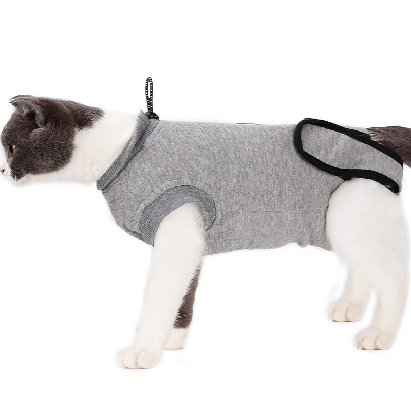 BT Bear Pet Surgery Recovery Suits,Cats Clothes Abdominal Wounds Skin Diseases E-Collar Alternative Cotton Cat Shirt for Cats Puppy Small Dogs (XXS-Back length 25cm) XXS--Back length 25cm,Chest--27cm - PawsPlanet Australia