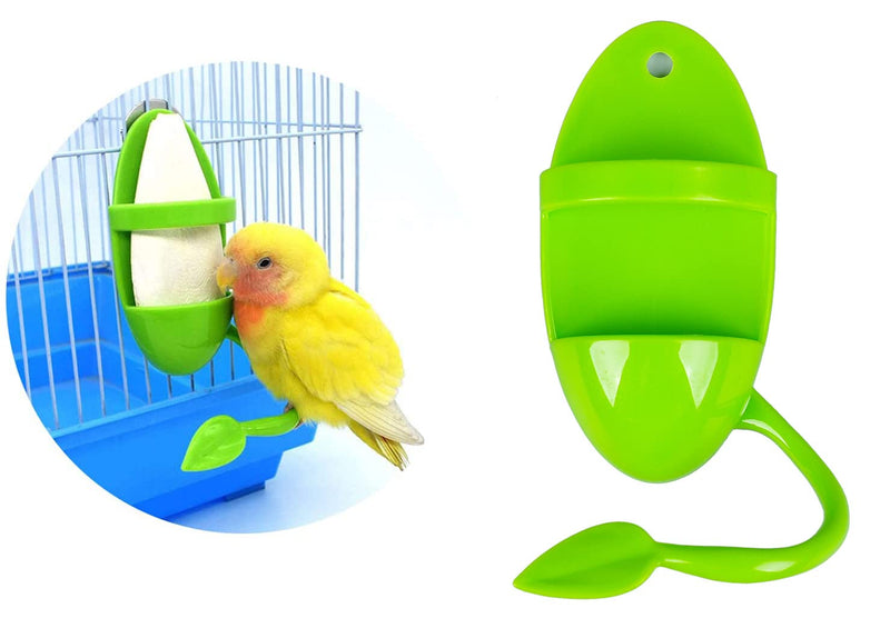 jop 2pcs Plastic Pet Bird Cuttlebone Holder Food Holder with Perches, Cuddle Bone Feeding Racks, Parrot Cage Stands Accessories for Cockatiels Parakeets Budgies Finches Green - PawsPlanet Australia