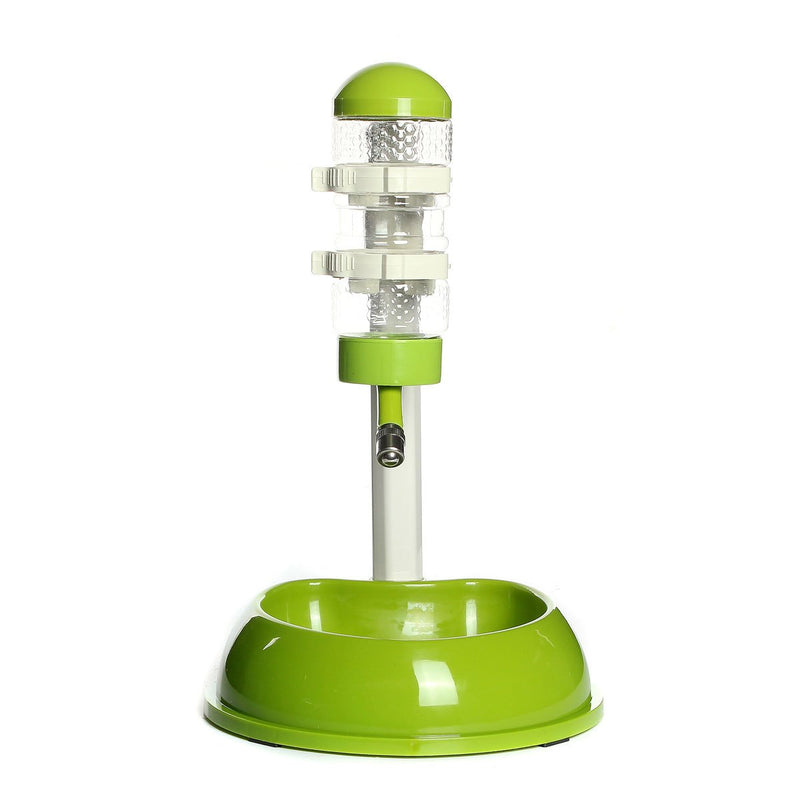 LEXPON Pet Drinking Fountain Plastic Dog Cat Dish Bowl Bottle Water Dispenser Drinker Food Feeder Lift Green - PawsPlanet Australia