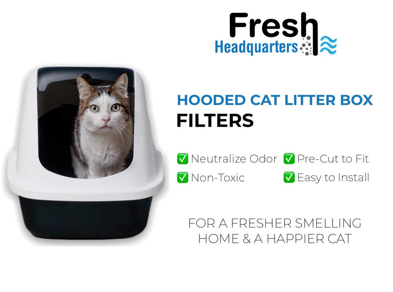 6-Piece Litter Box Filters for Hooded Cat Litter Box – Activated Charcoal Filters Eliminate up to 99% of Litter Box Odors – 6 Inch x 6.5 Inch Trimmable Pads - PawsPlanet Australia