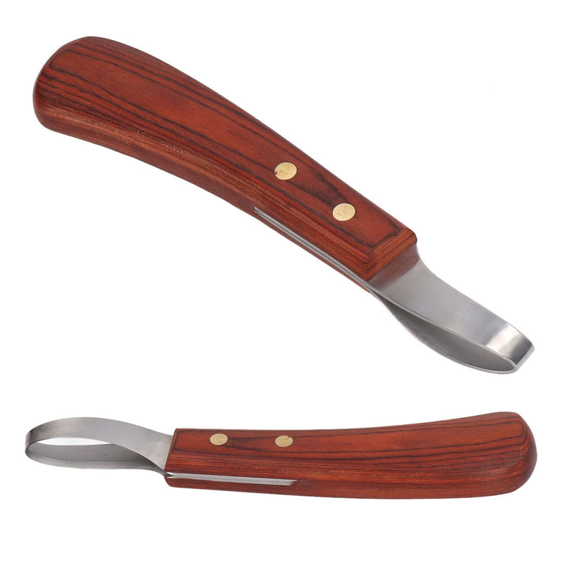 CHICIRIS Hoof Knife, Double Edged Hoof Trimming Knife with Wooden Handle Horse Farrier Tool, Stainless Steel Blade, Multifunctional Cow Horseshoe Knife for Hoof of Cows and Horses - PawsPlanet Australia