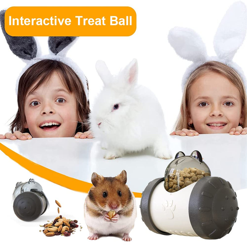 Interactive Treat Ball for Rabbits, Roll and Push, Use with Diced Carrot, Dried Herbs or Dried Fruit, Snack Toy Ball for Rabbits, Guinea Pigs, Chinchillas, Hamsters, Gerbils, Rat Ect¡­ Black - PawsPlanet Australia